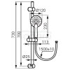 FERRO - zestaw natryskowy PHILA BLACK przesuwny CZARNY  N375BL-B